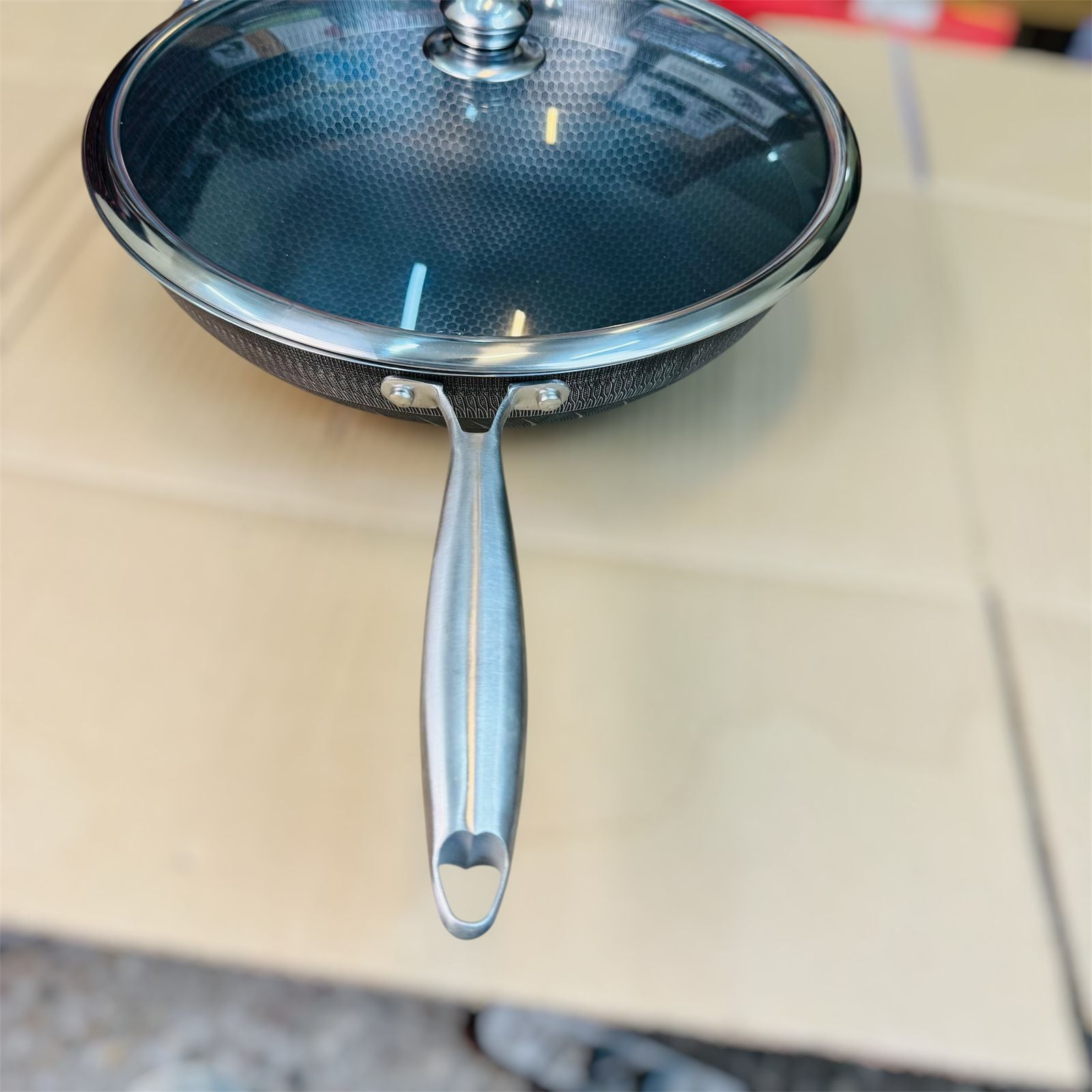 Germany lesser honeycomb deep fry pan ( karahi )