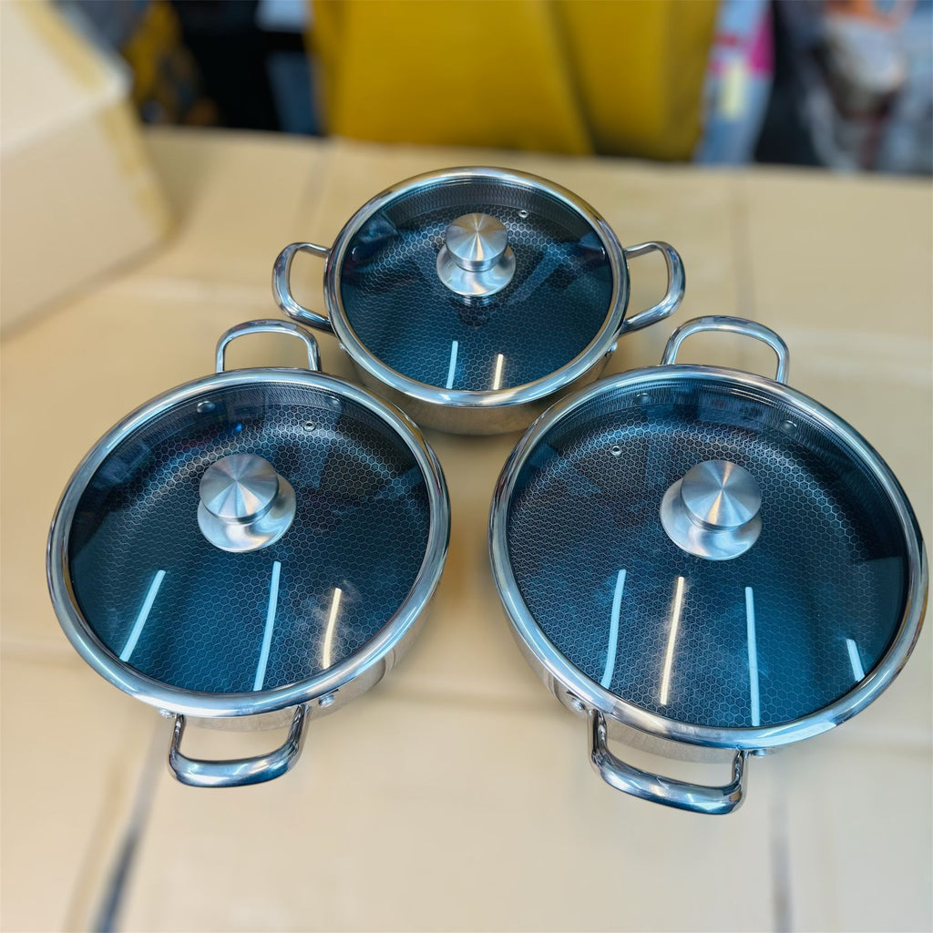 honeycomb lesser coating  shallow casserole set