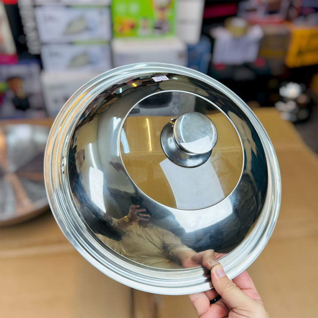 lot imported lesser coating deep fry pan 32CM with food steamer
