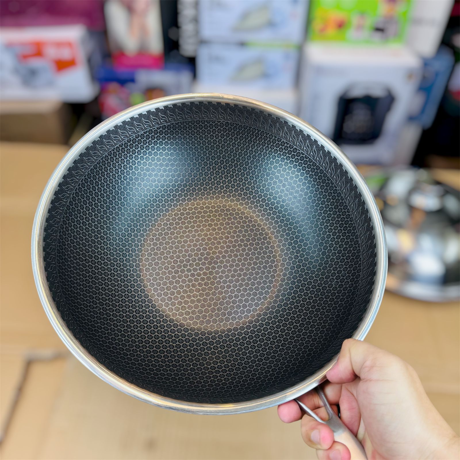 lot imported lesser coating deep fry pan 32CM with food steamer