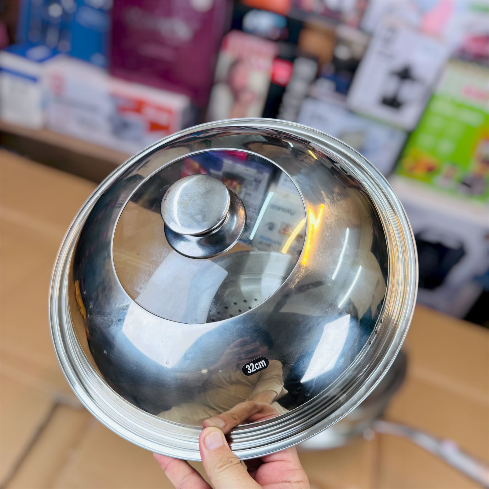 lot imported lesser coating deep fry pan 32CM with food steamer