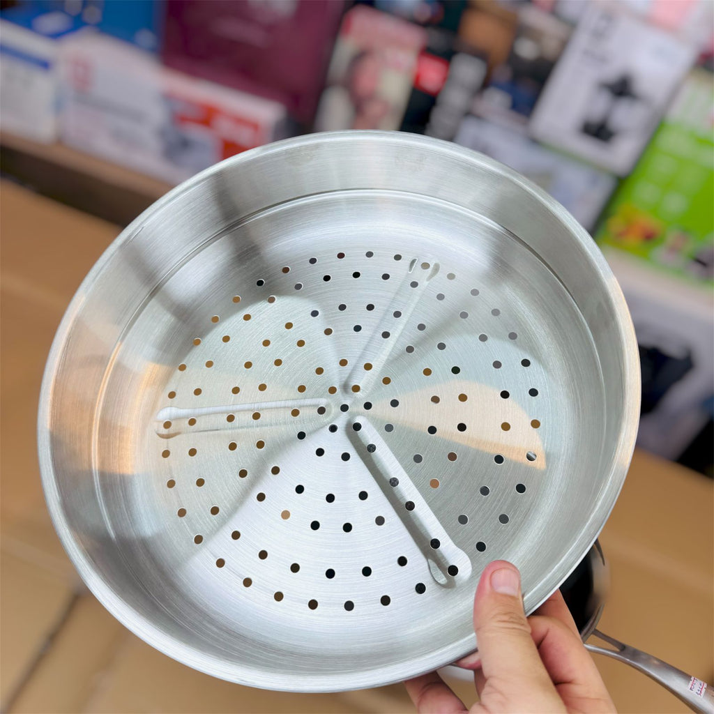 lot imported lesser coating deep fry pan 32CM with food steamer