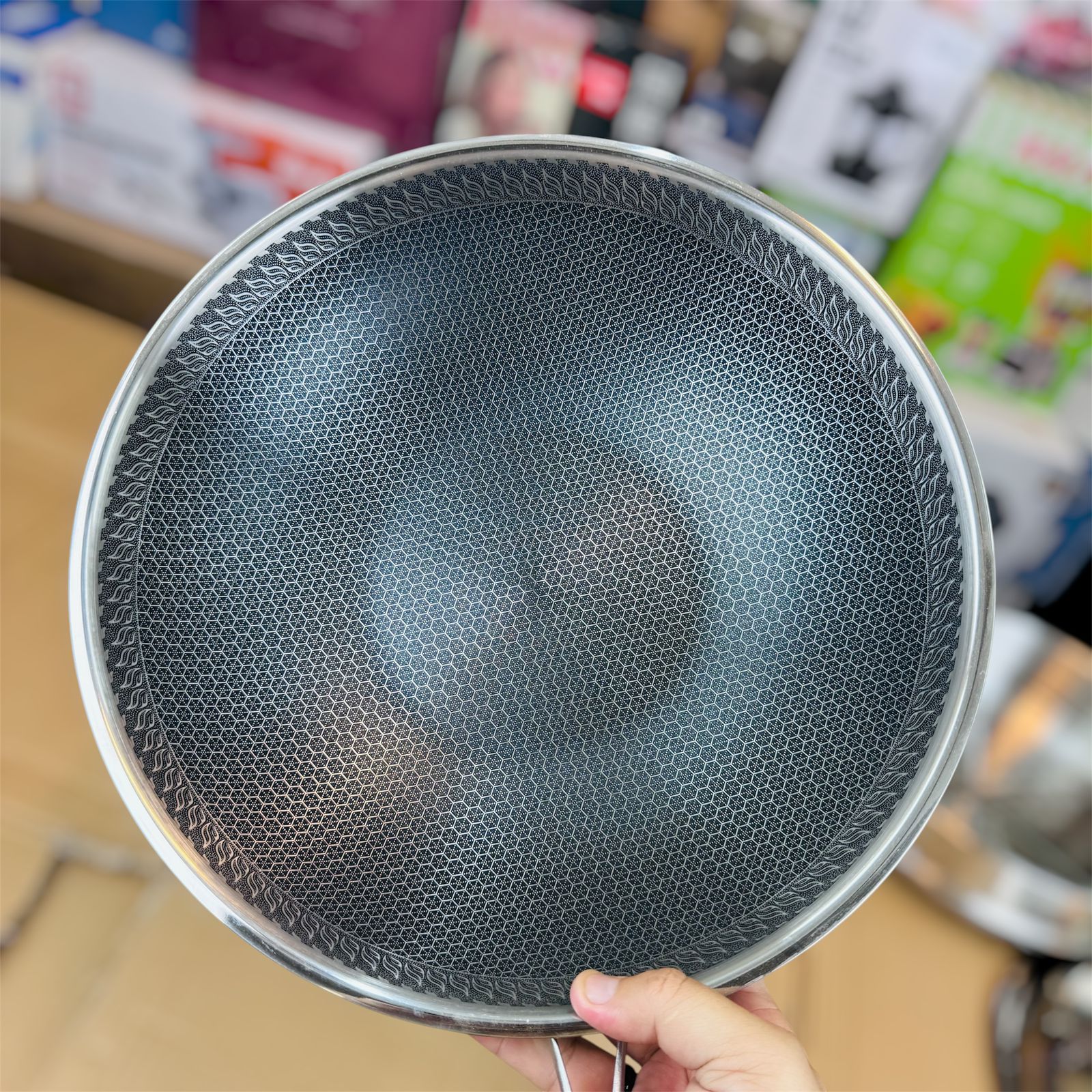 lot imported lesser coating deep fry pan 32CM with food steamer