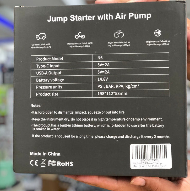 imported 4 in 1 jump starter with air pump N6