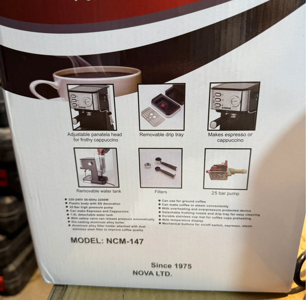 Nova 25Bar Expresso Cappuccino Coffee Maker